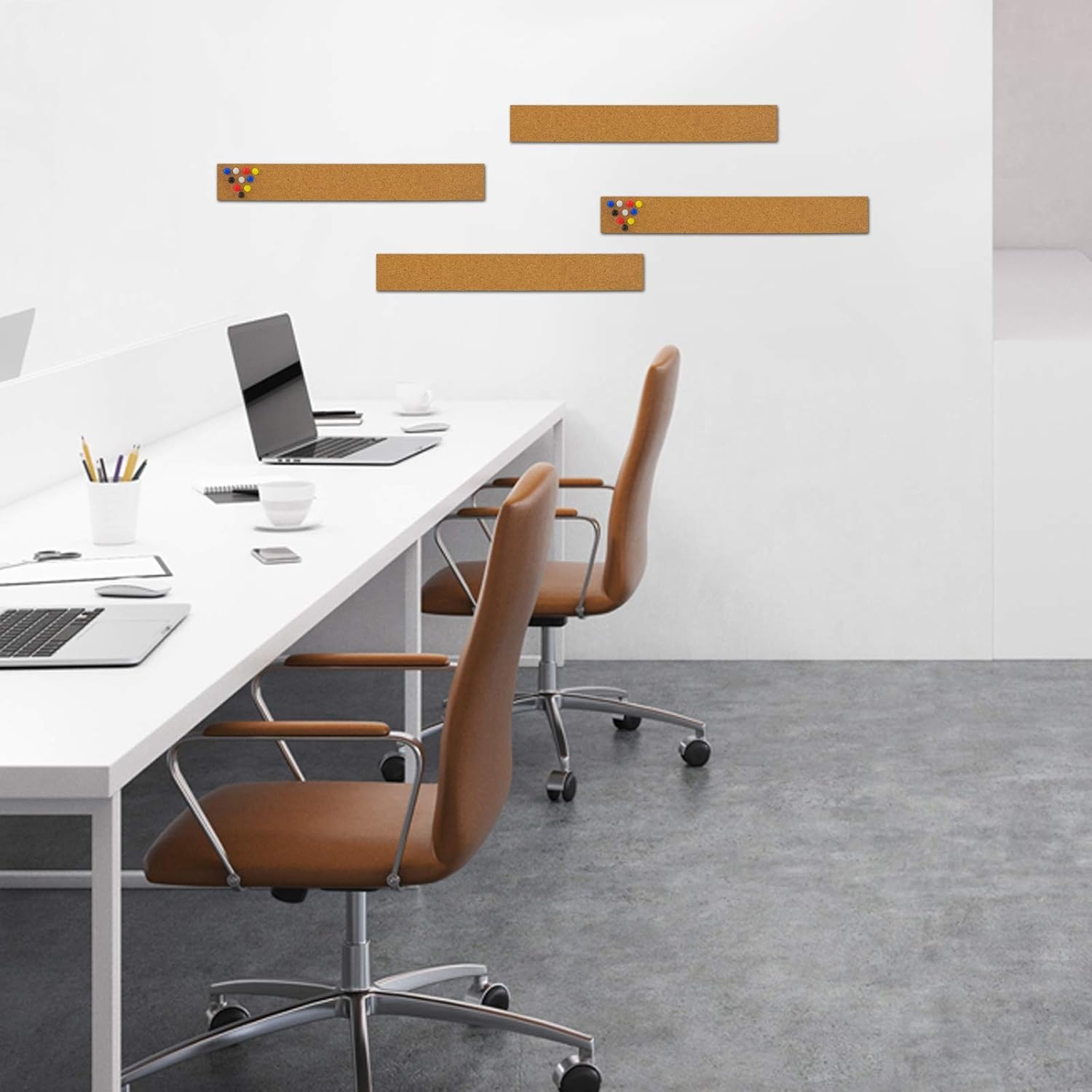 image:imageJILoffice Cork Strip Bulletin Bar 2 x 15 Inch 4 Pieces for Office Home and School