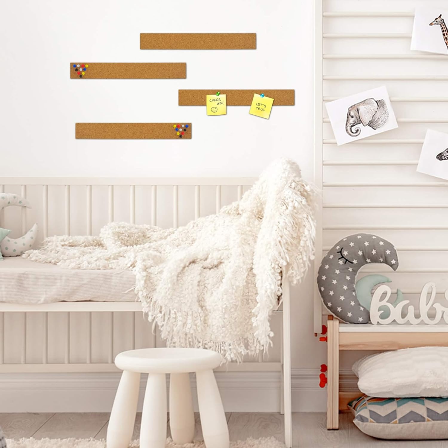 image:imageJILoffice Cork Strip Bulletin Bar 2 x 15 Inch 4 Pieces for Office Home and School