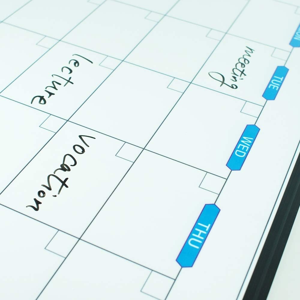 image:imageJILoffice Large Dry Erase Calendar Whiteboard Magnetic White Board Calendar Monthly 60 X 40 Inch Black Aluminum Frame Wall Mounted Board for Office Home and SchoolBlack