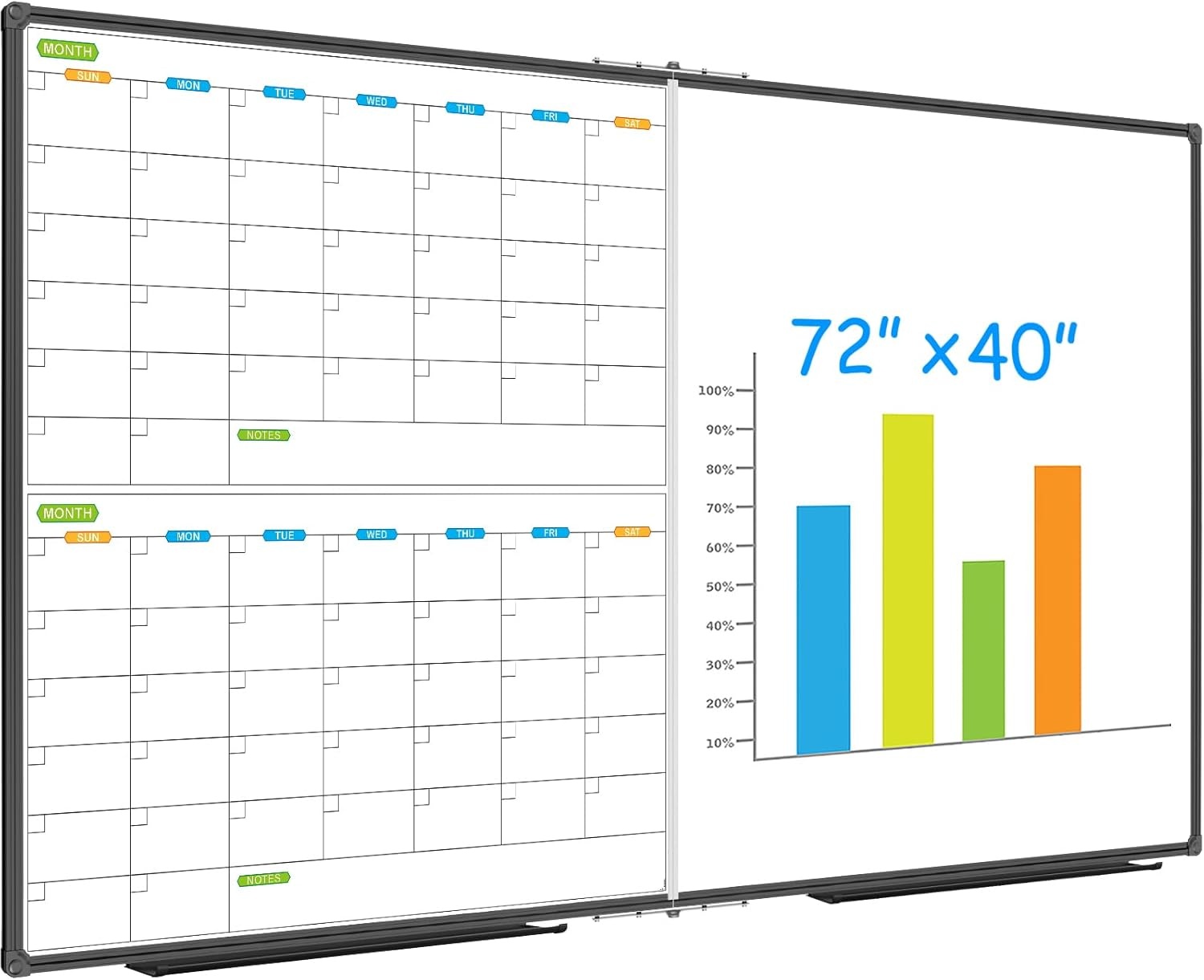 image:imageJILoffice Large Dry Erase Calendar Whiteboard Magnetic White Board Calendar Monthly 60 X 40 Inch Black Aluminum Frame Wall Mounted Board for Office Home and SchoolBlack