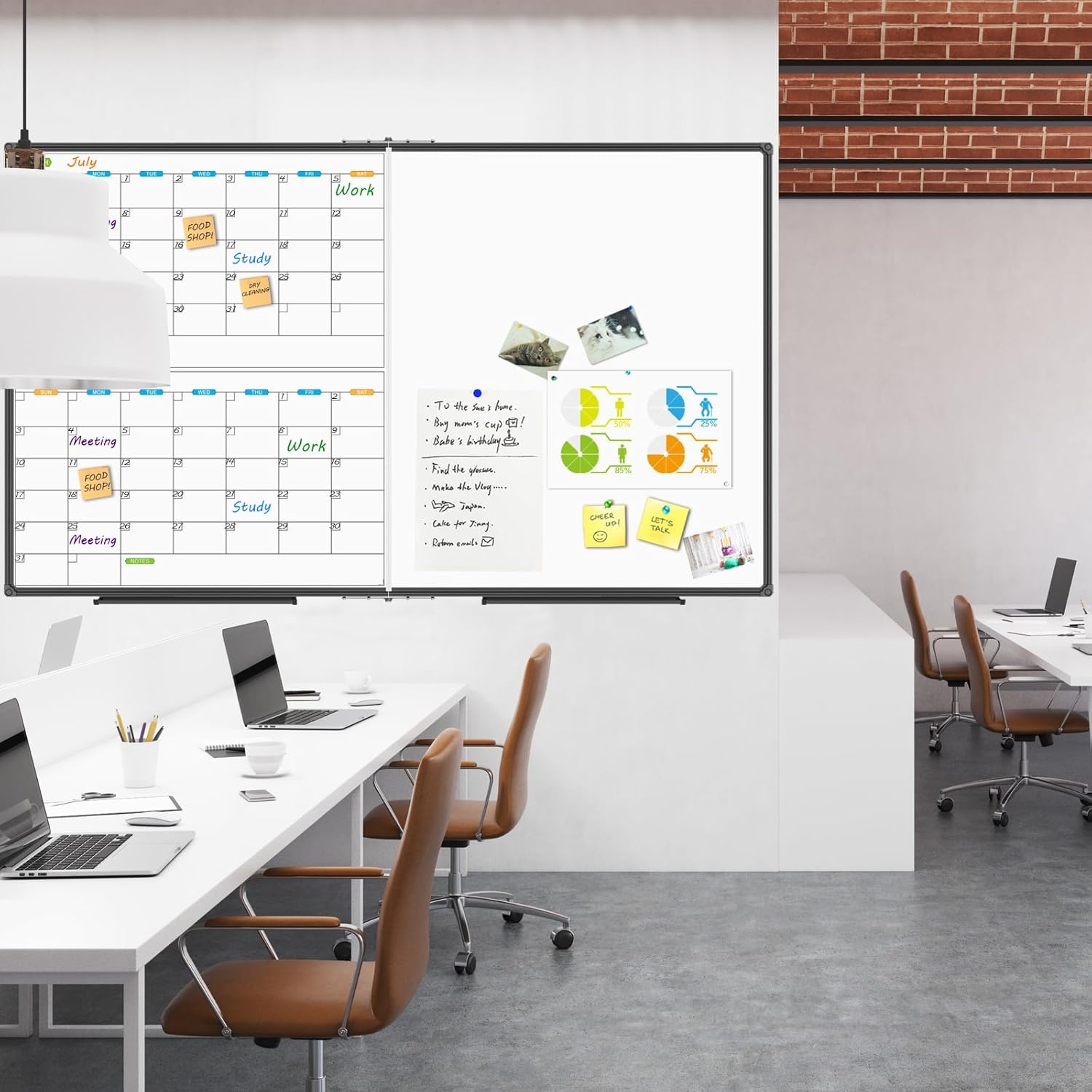 image:imageJILoffice Large Dry Erase Calendar Whiteboard Magnetic White Board Calendar Monthly 60 X 40 Inch Black Aluminum Frame Wall Mounted Board for Office Home and SchoolBlack