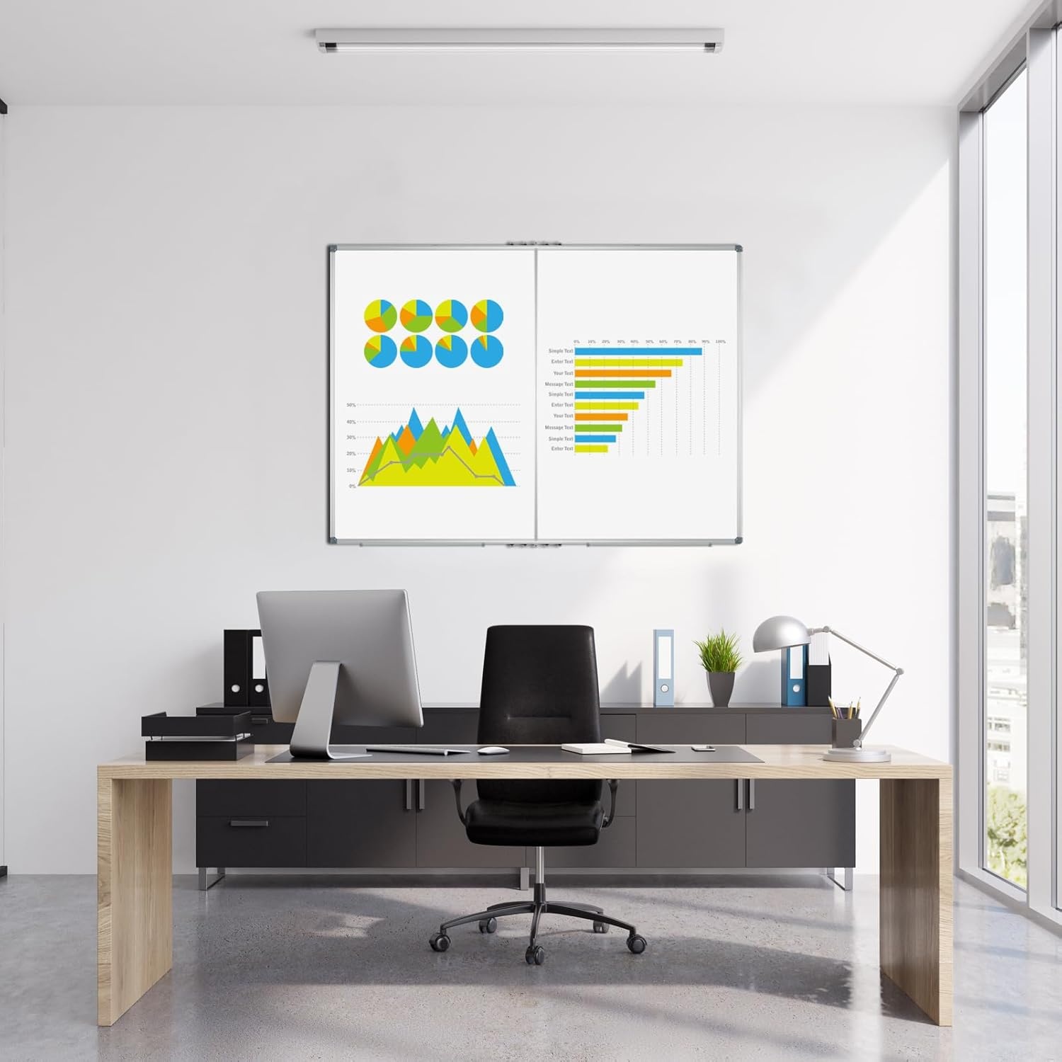 image:imageJILoffice Large Foldable White Board 60x40 Inches Dry Erase Magnetic White Board Silver Aluminum Frame with 2 Detachable Marker Tray Wall Mounted Board for Office Home and SchoolSilver