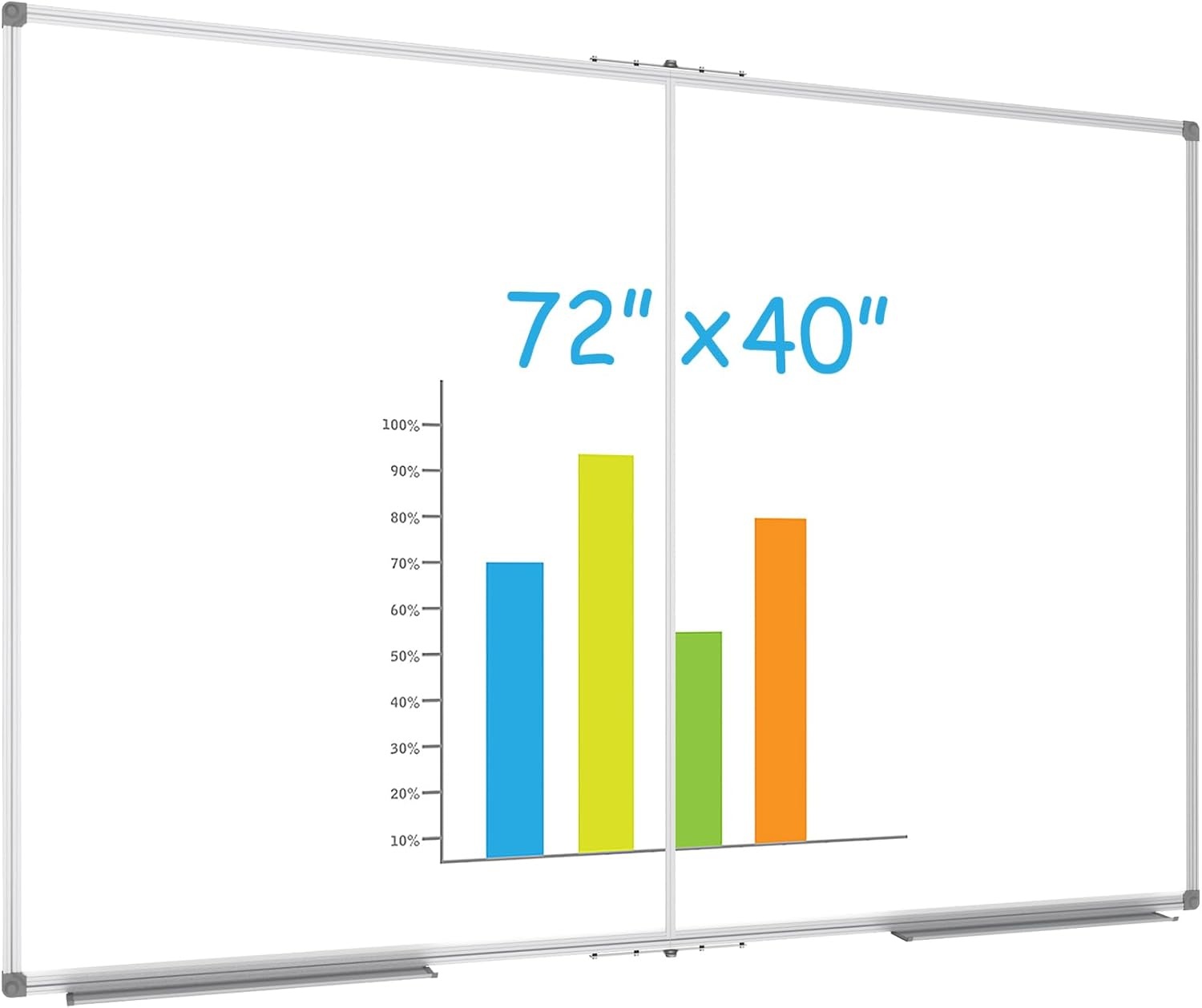 image:imageJILoffice Large Foldable White Board 60x40 Inches Dry Erase Magnetic White Board Silver Aluminum Frame with 2 Detachable Marker Tray Wall Mounted Board for Office Home and SchoolSilver