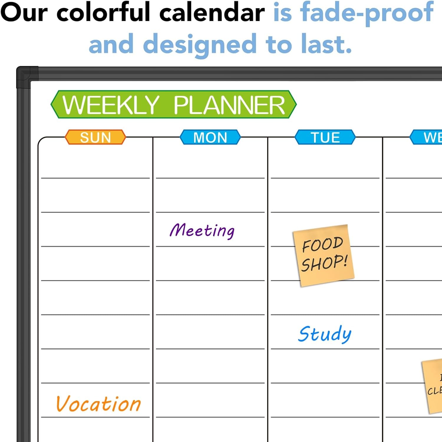 image:imageJILoffice Magnetic Dry Erase Calendar Whiteboard 2 Month White Board Planner 36 X 24 Inch Silver Aluminum Frame Wall Mounted Board for Office Home and SchoolBlack