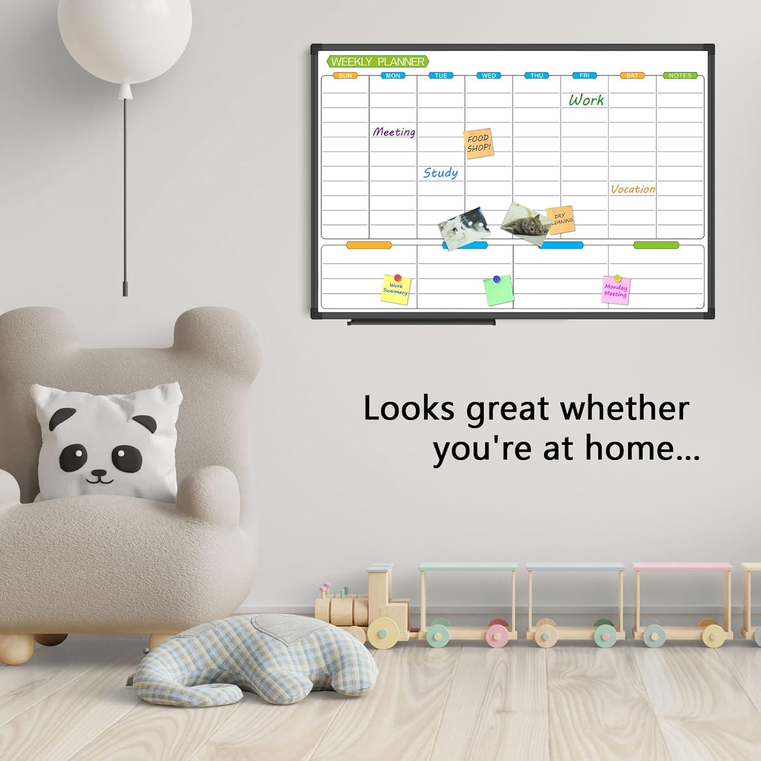 image:imageJILoffice Magnetic Dry Erase Calendar Whiteboard 2 Month White Board Planner 36 X 24 Inch Silver Aluminum Frame Wall Mounted Board for Office Home and SchoolBlack