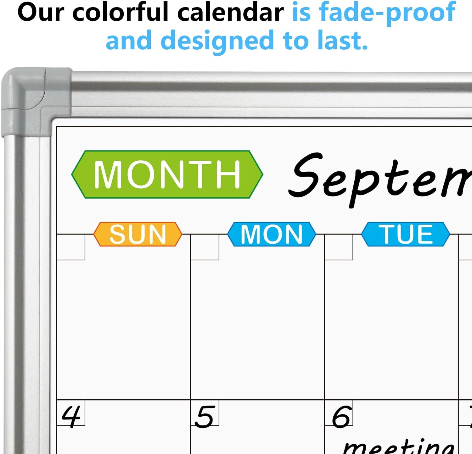 image:imageJILoffice Magnetic Dry Erase Calendar Whiteboard 2 Month White Board Planner 36 X 24 Inch Silver Aluminum Frame Wall Mounted Board for Office Home and SchoolSilver