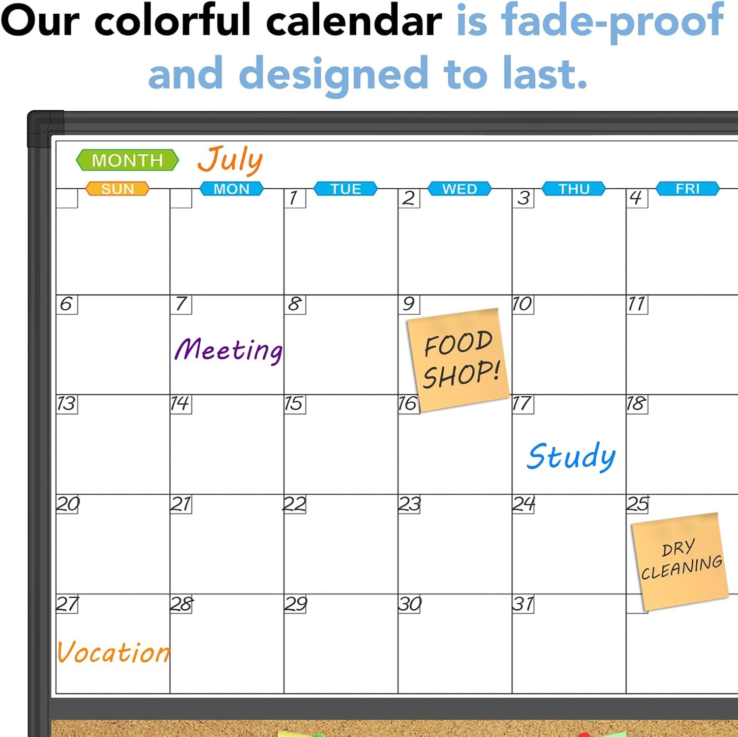 image:imageJILoffice Magnetic Foldable Dry Erase Calendar Whiteboard Combo 2 Month Calendar Board amp White Board 60 X 40 Inch Black Aluminum Frame Wall Mounted Board for Office Home and School18W x 24H