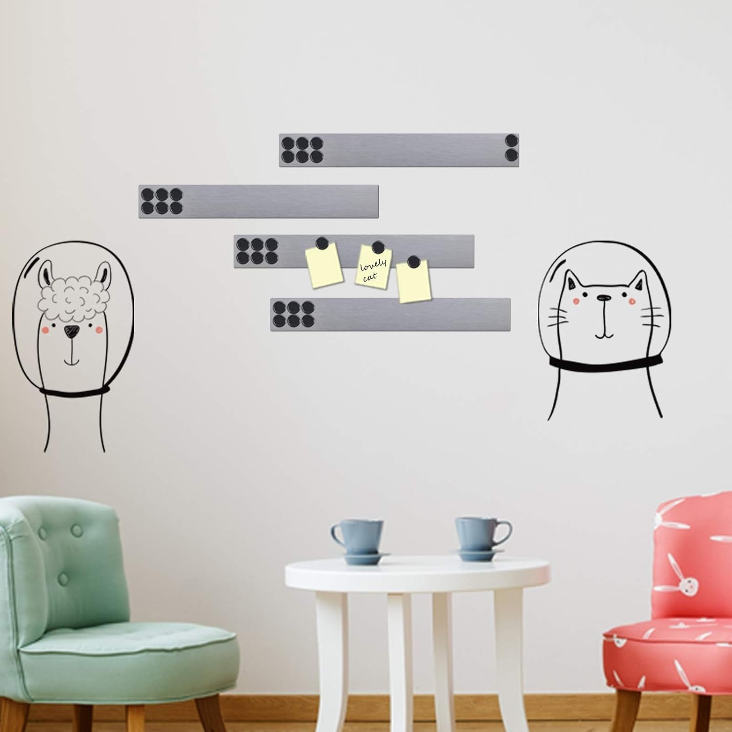image:imageJILoffice Magnetic Strip Bulletin Board Bar 4 Pieces 2 x 15 Inch for Office Home and School
