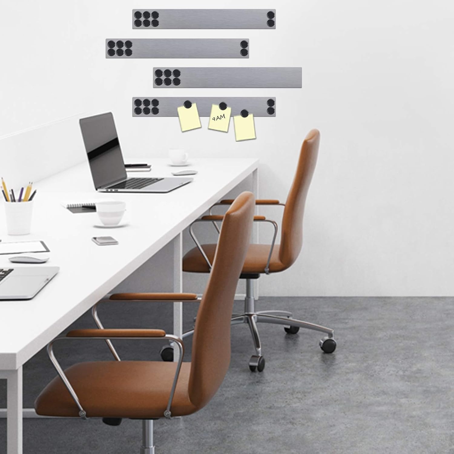 image:imageJILoffice Magnetic Strip Bulletin Board Bar 4 Pieces 2 x 15 Inch for Office Home and School