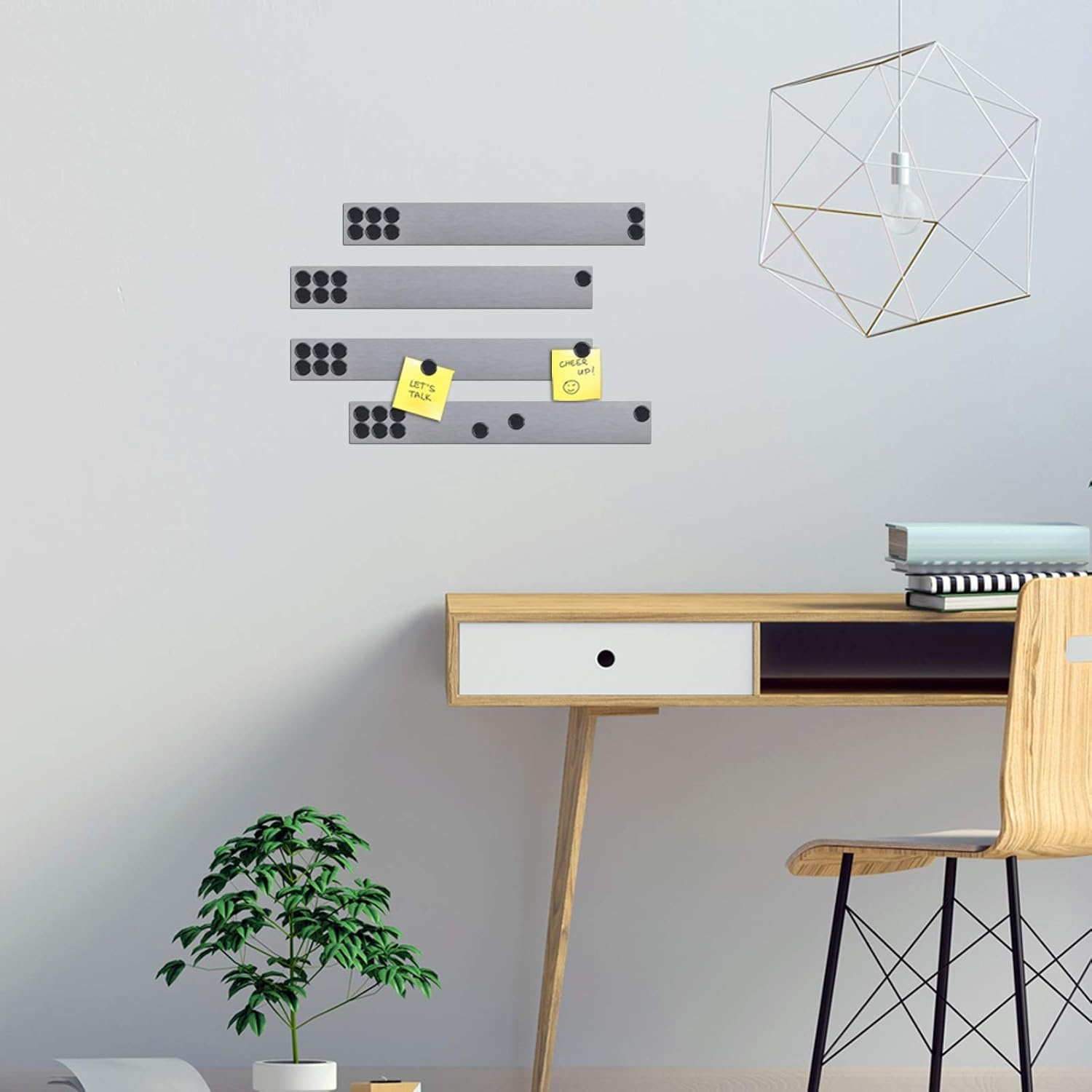 image:imageJILoffice Magnetic Strip Bulletin Board Bar 4 Pieces 2 x 15 Inch for Office Home and School