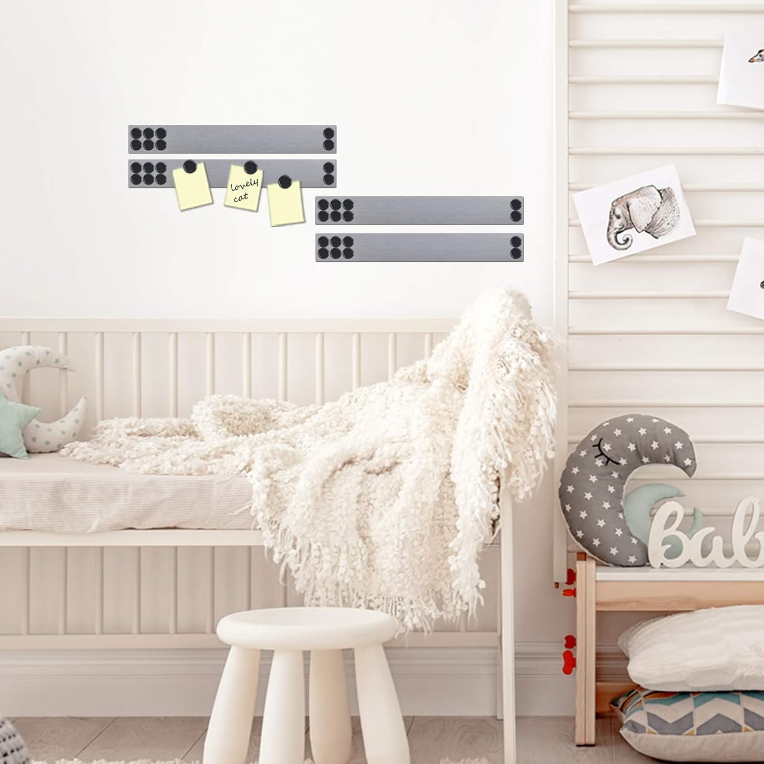 image:imageJILoffice Magnetic Strip Bulletin Board Bar 4 Pieces 2 x 15 Inch for Office Home and School