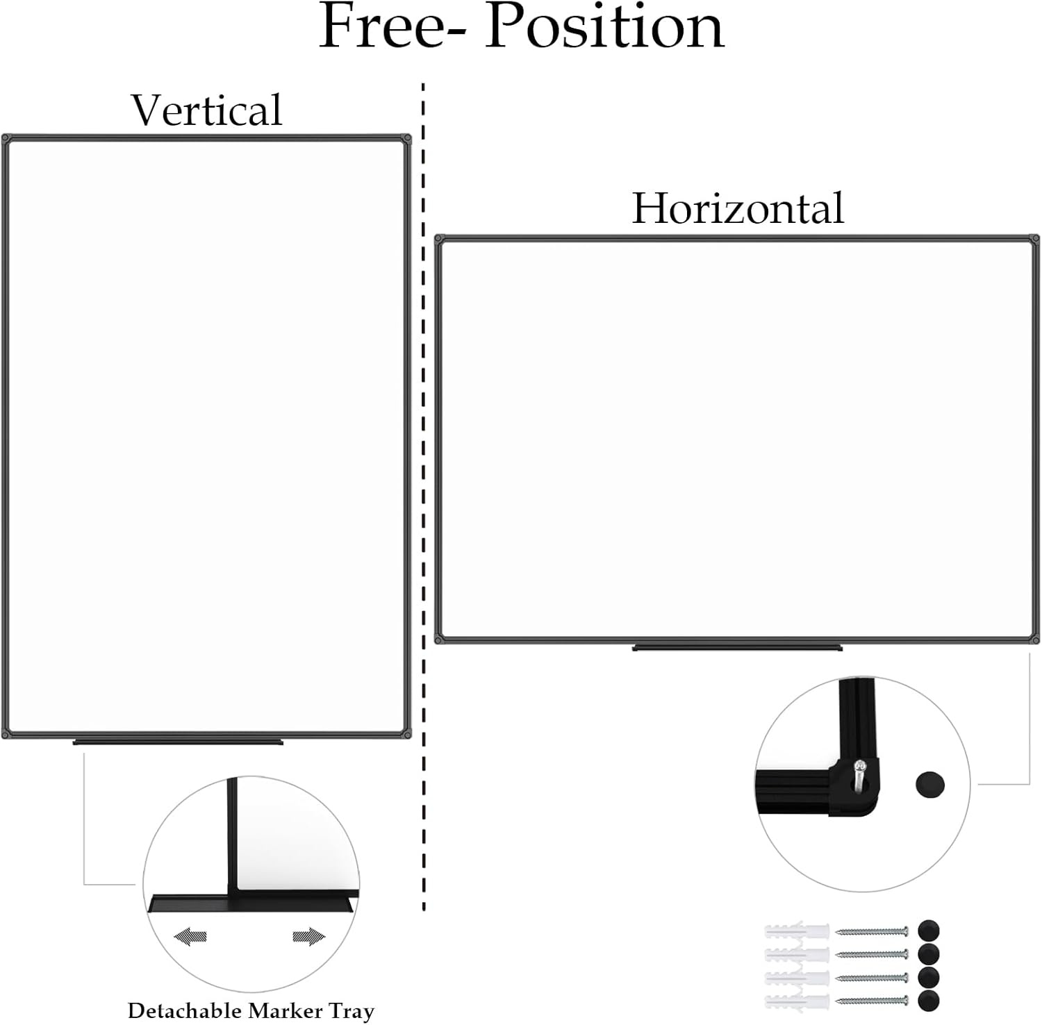 image:imageJILoffice Magnetic WhiteboardWhite Board Dry Erase Board 36 x 24 Inch Black Aluminum Frame Wall Mounted Board for Office Home and SchoolBlack