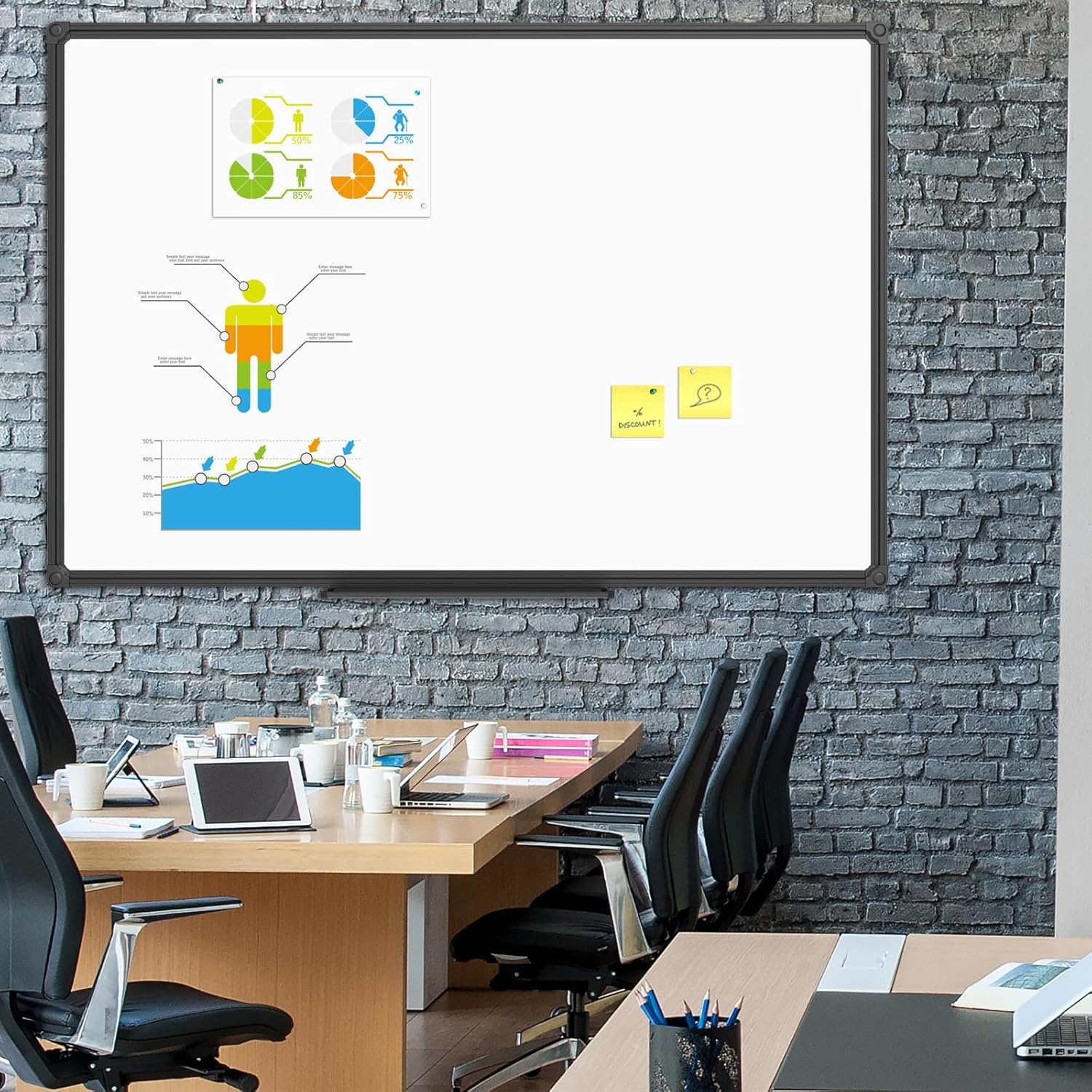 image:imageJILoffice Magnetic WhiteboardWhite Board Dry Erase Board 36 x 24 Inch Black Aluminum Frame Wall Mounted Board for Office Home and SchoolBlack
