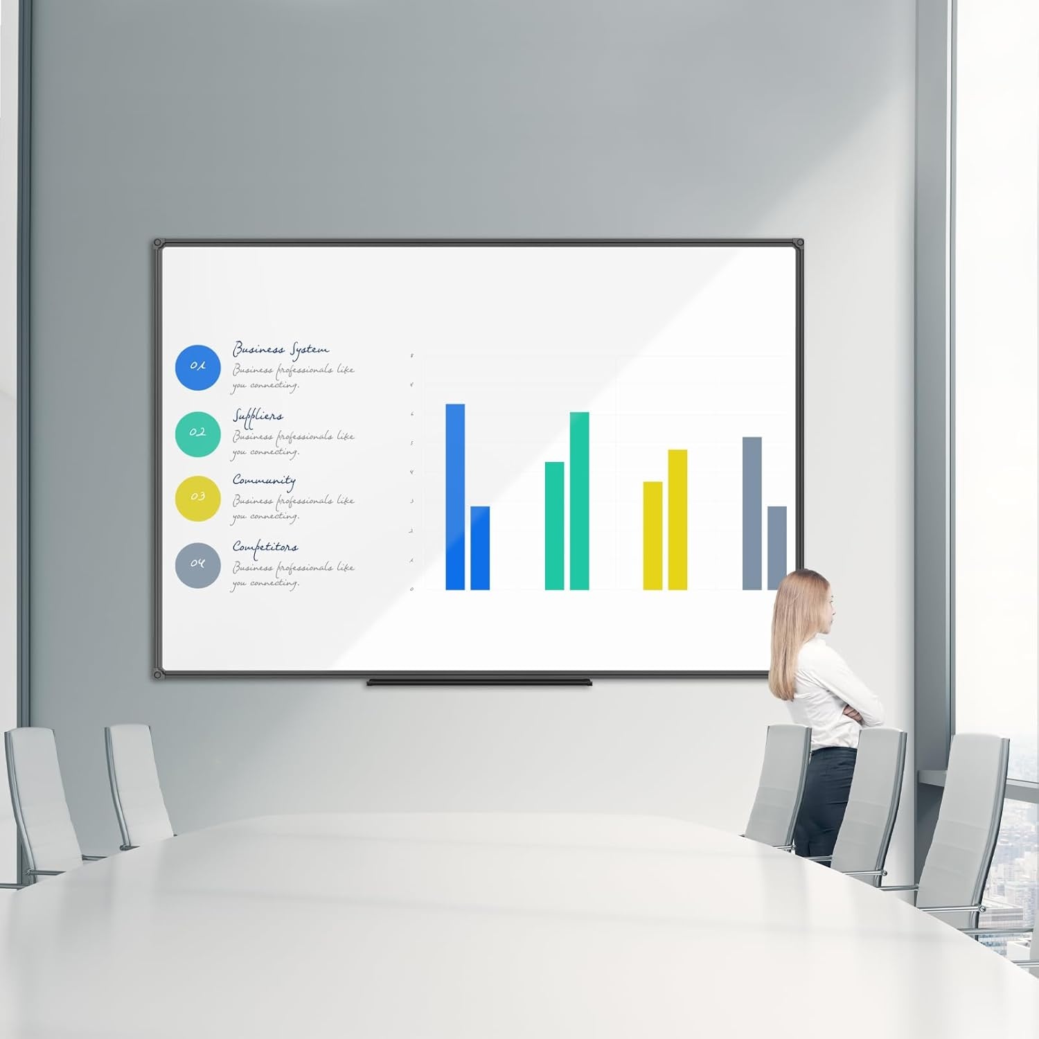 image:imageJILoffice Magnetic WhiteboardWhite Board Dry Erase Board 36 x 24 Inch Black Aluminum Frame Wall Mounted Board for Office Home and SchoolBlack