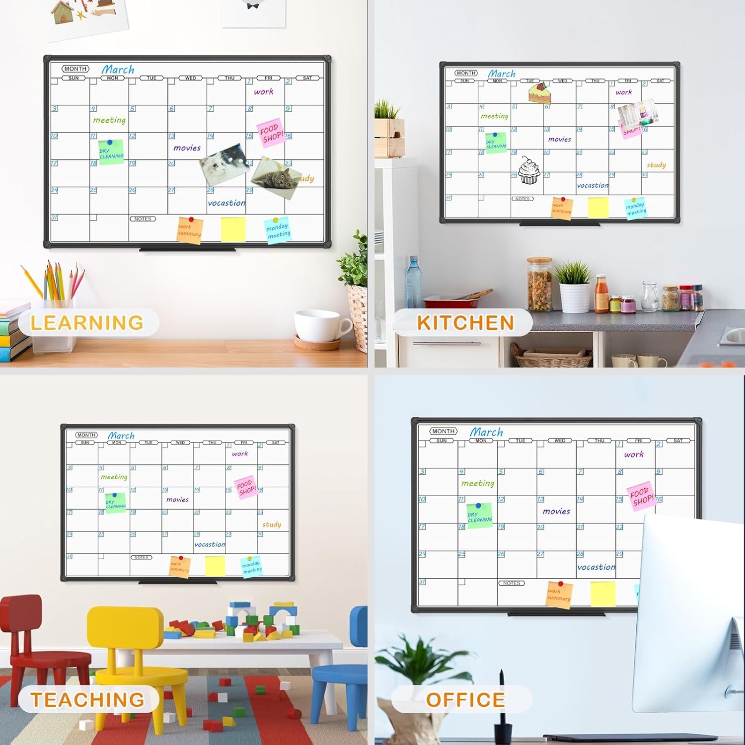 image:imageJILoffice Magnetic WhiteboardWhite Board Dry Erase Board 36 x 24 Inch Black Aluminum Frame Wall Mounted Board for Office Home and SchoolBlack