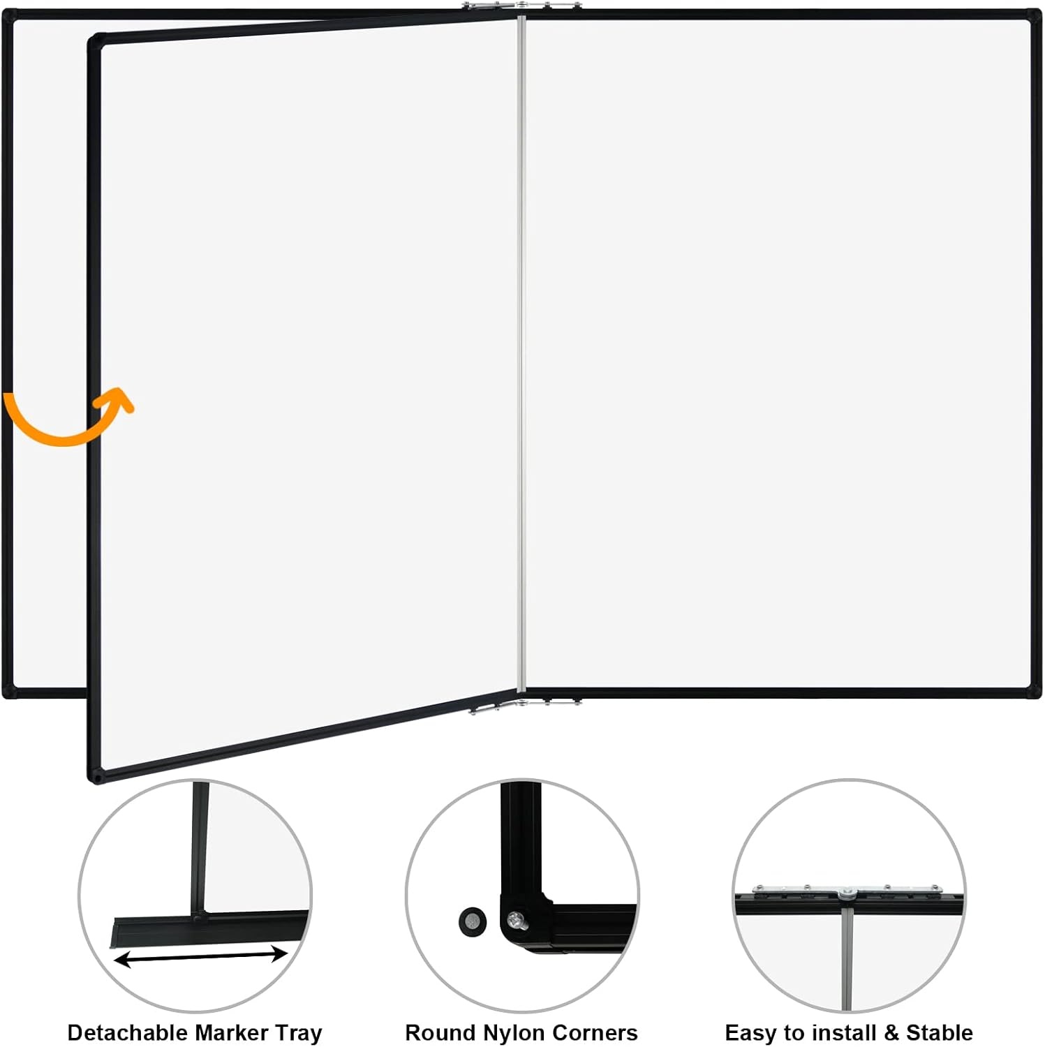image:imageJILoffice Magnetic WhiteboardWhite Board Dry Erase Board 36 x 24 Inch Black Aluminum Frame Wall Mounted Board for Office Home and SchoolBlack
