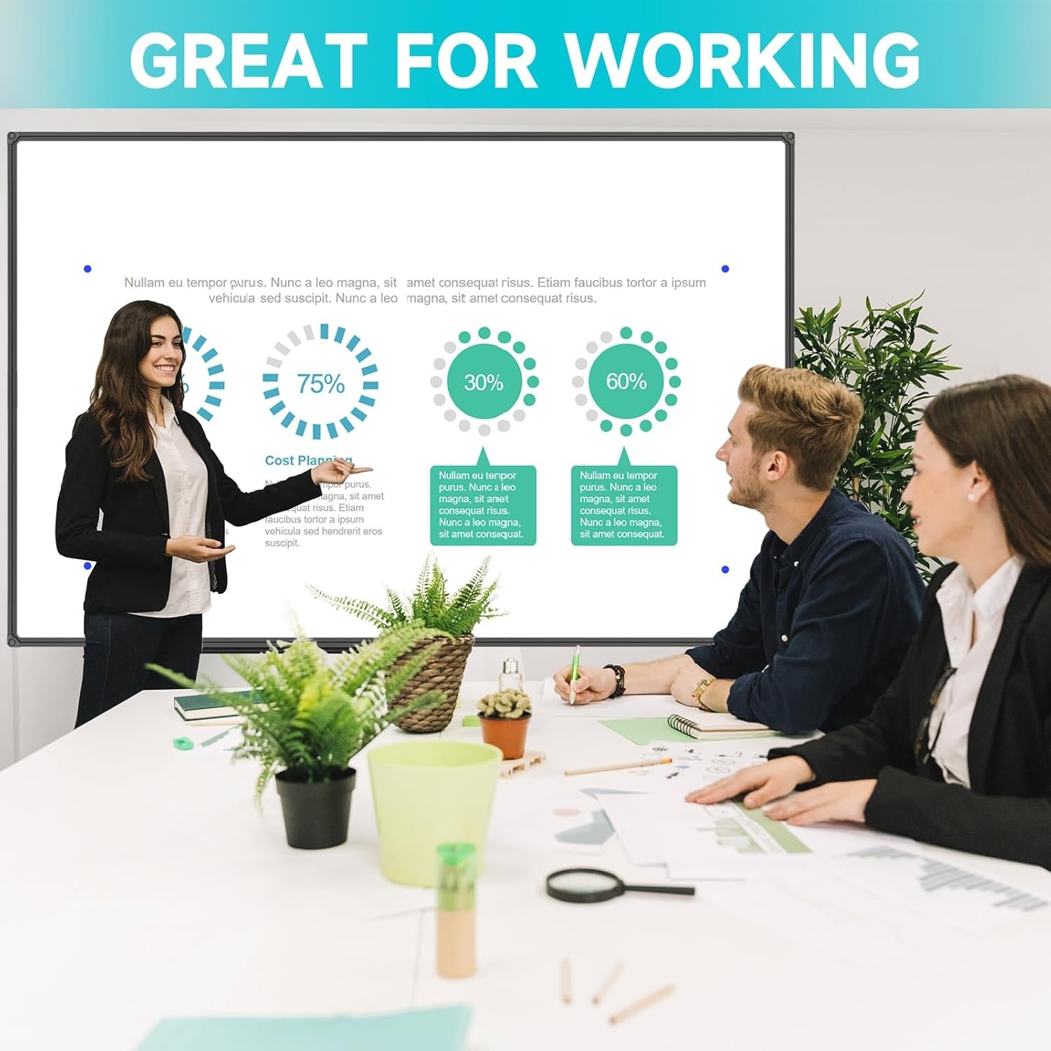 image:imageJILoffice Magnetic WhiteboardWhite Board Dry Erase Board 36 x 24 Inch Black Aluminum Frame Wall Mounted Board for Office Home and SchoolBlack