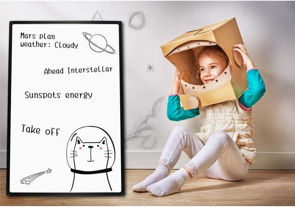 image:imageJILoffice Magnetic WhiteboardWhite Board Dry Erase Board 36 x 24 Inch Black Aluminum Frame Wall Mounted Board for Office Home and SchoolBlack