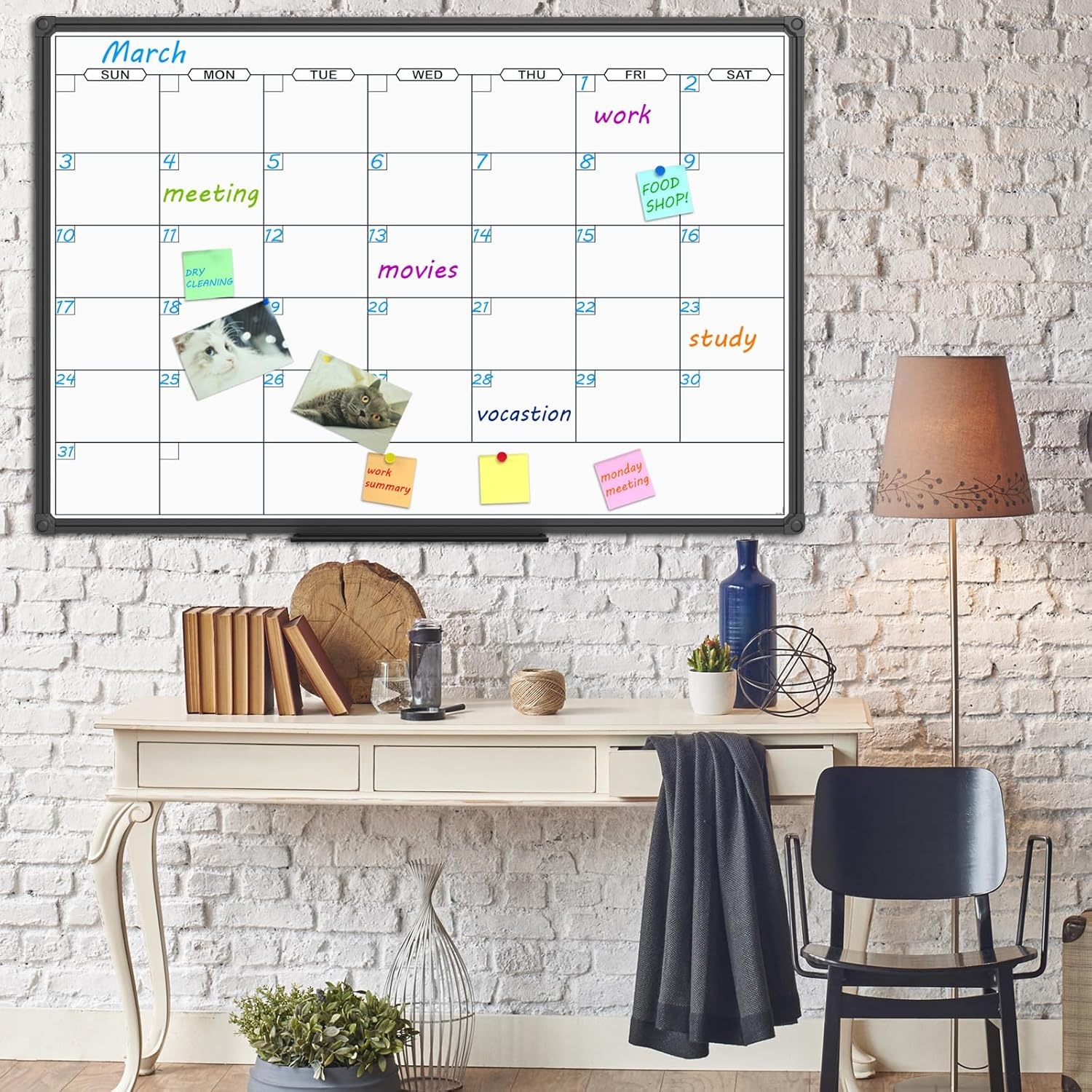 image:imageJILoffice Magnetic WhiteboardWhite Board Dry Erase Board 36 x 24 Inch Black Aluminum Frame Wall Mounted Board for Office Home and SchoolBlack