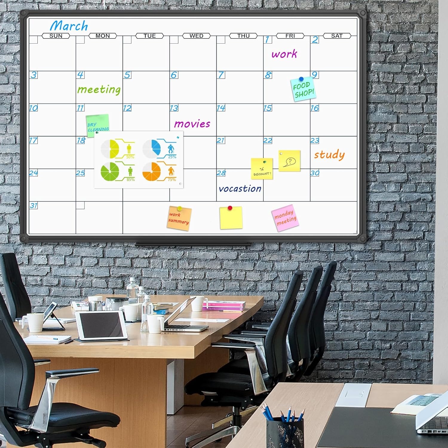 image:imageJILoffice Magnetic WhiteboardWhite Board Dry Erase Board 36 x 24 Inch Black Aluminum Frame Wall Mounted Board for Office Home and SchoolBlack