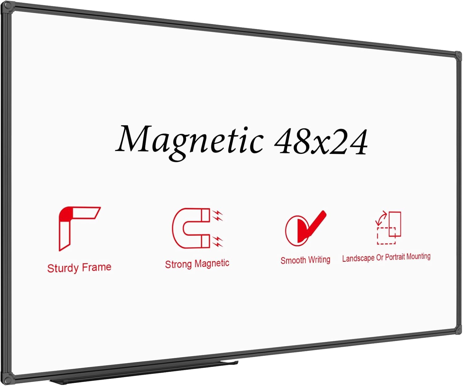 image:imageJILoffice Magnetic WhiteboardWhite Board Dry Erase Board 36 x 24 Inch Black Aluminum Frame Wall Mounted Board for Office Home and SchoolBlack