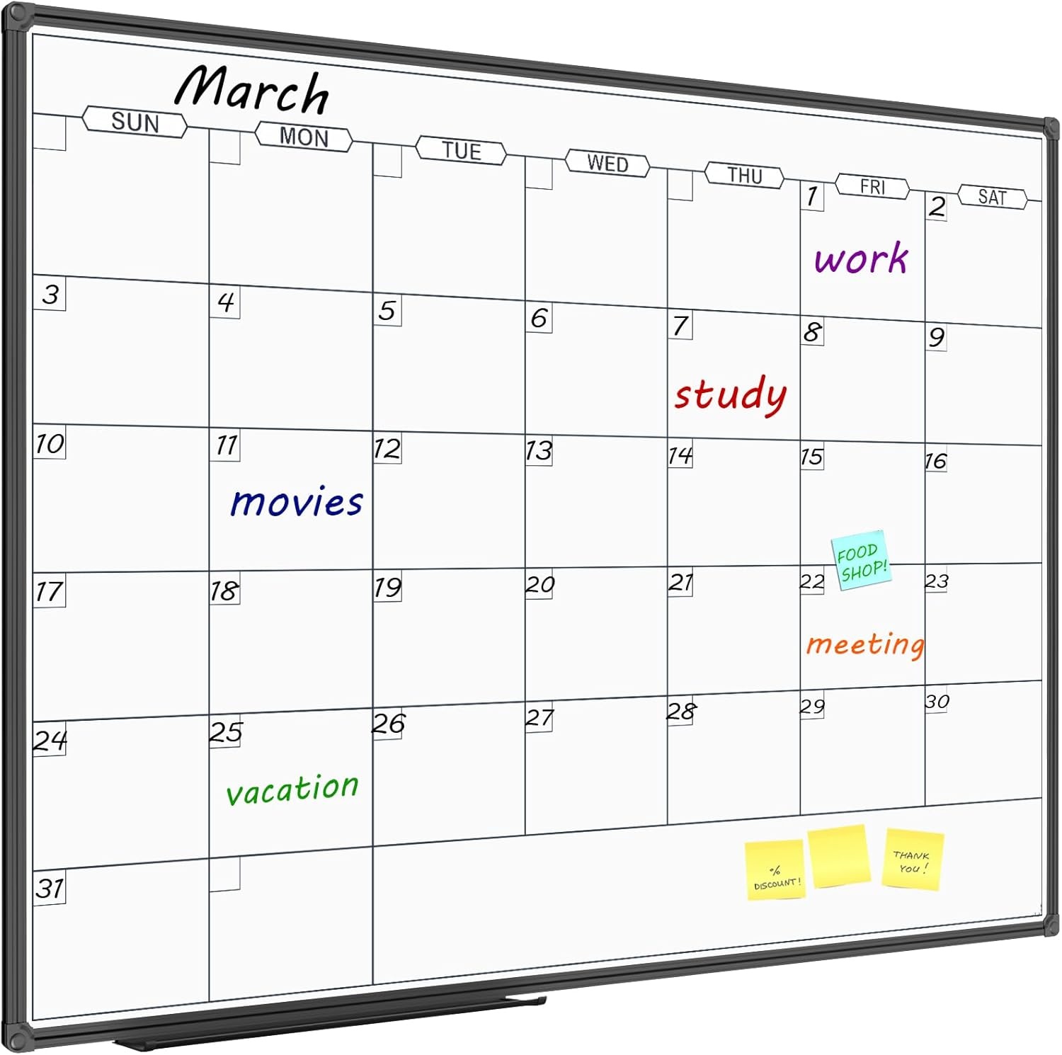 image:imageJILoffice Magnetic WhiteboardWhite Board Dry Erase Board 36 x 24 Inch Black Aluminum Frame Wall Mounted Board for Office Home and SchoolBlack