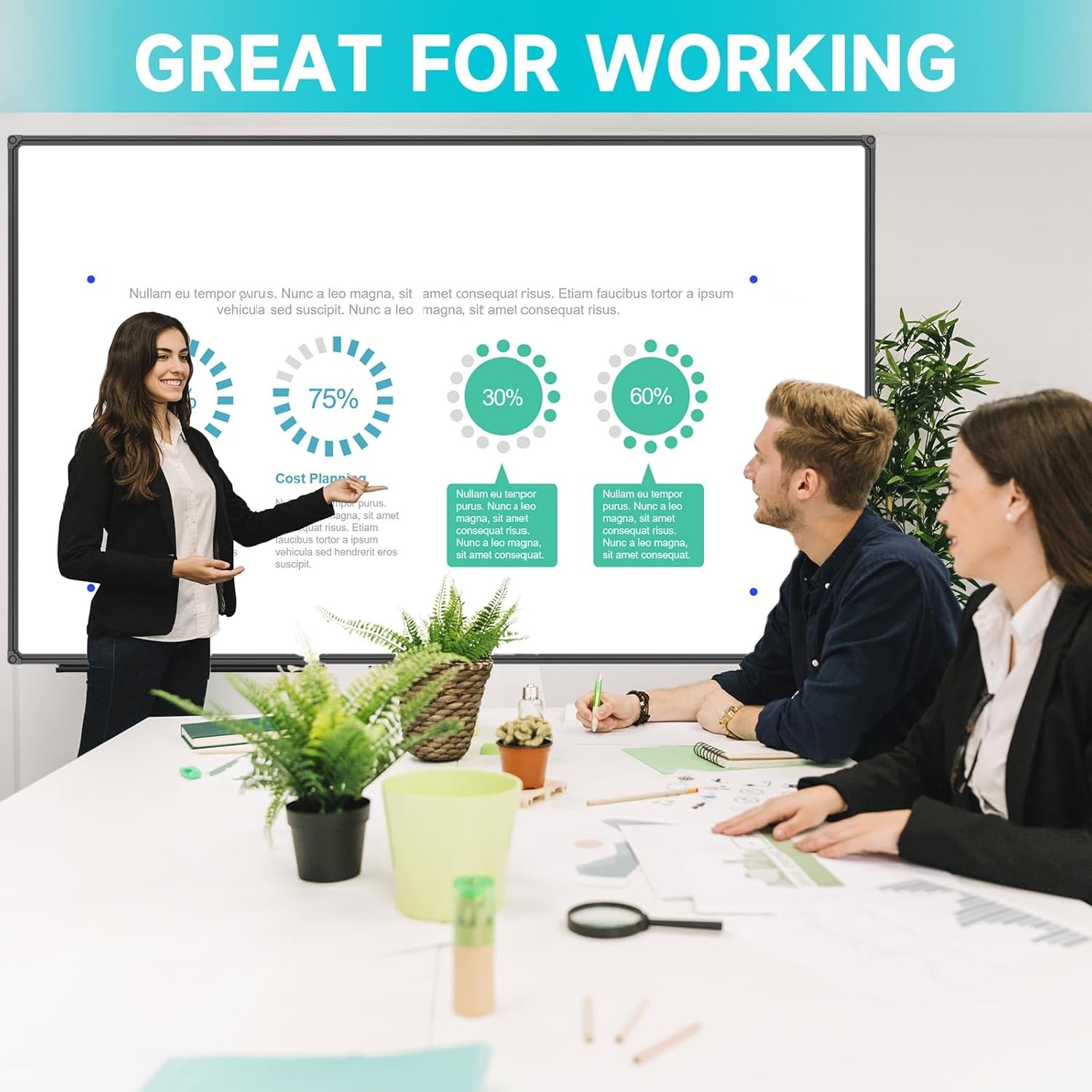 image:imageJILoffice Magnetic WhiteboardWhite Board Dry Erase Board 36 x 24 Inch Black Aluminum Frame Wall Mounted Board for Office Home and SchoolBlack