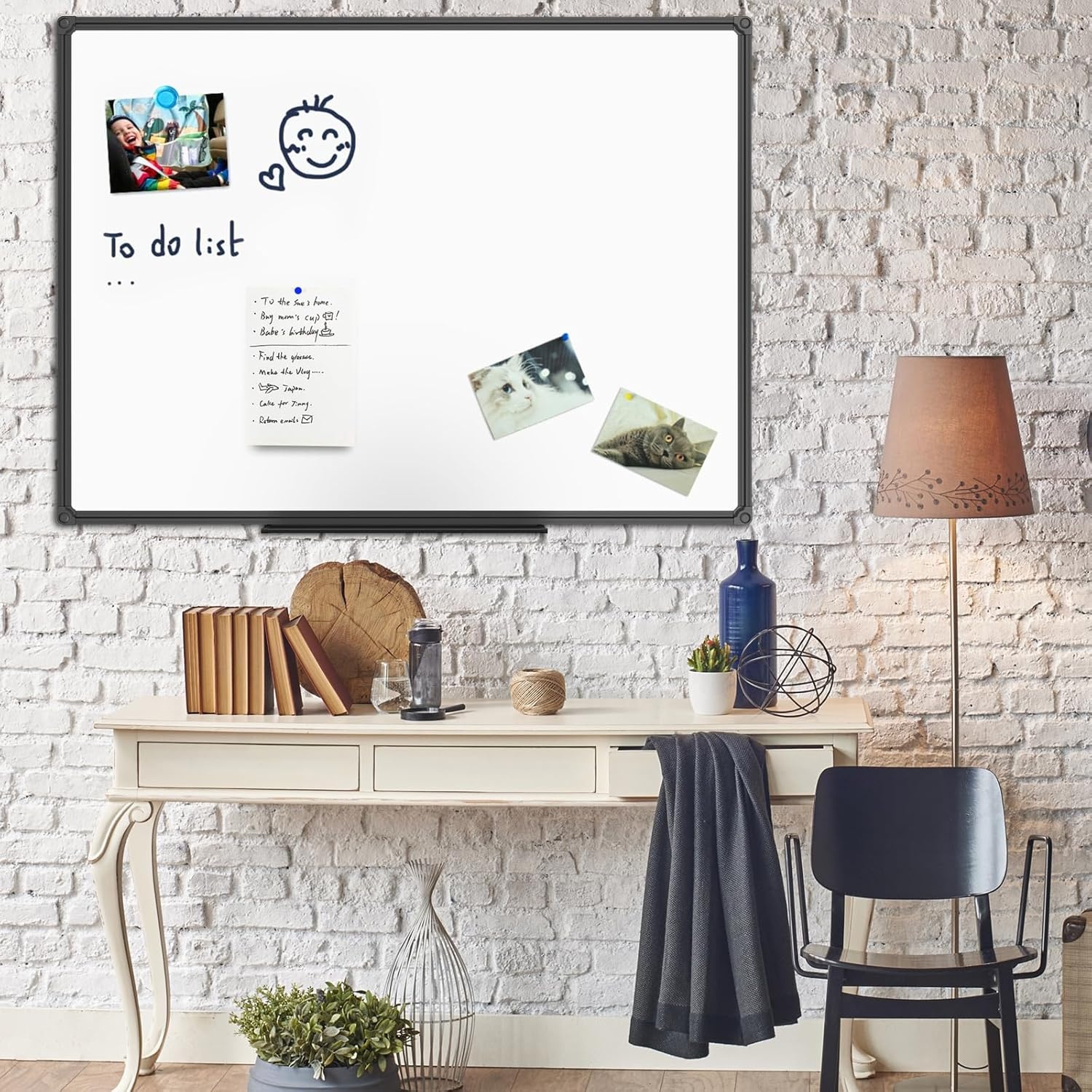 image:imageJILoffice Magnetic WhiteboardWhite Board Dry Erase Board 36 x 24 Inch Black Aluminum Frame Wall Mounted Board for Office Home and SchoolBlack
