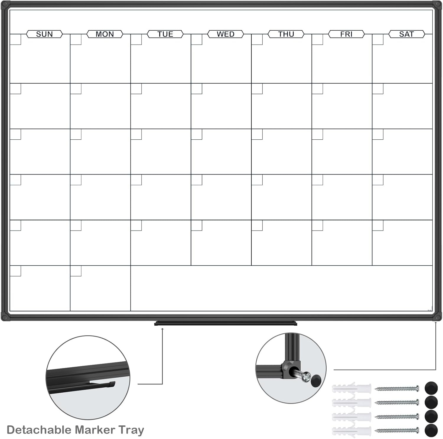image:imageJILoffice Magnetic WhiteboardWhite Board Dry Erase Board 36 x 24 Inch Black Aluminum Frame Wall Mounted Board for Office Home and SchoolBlack