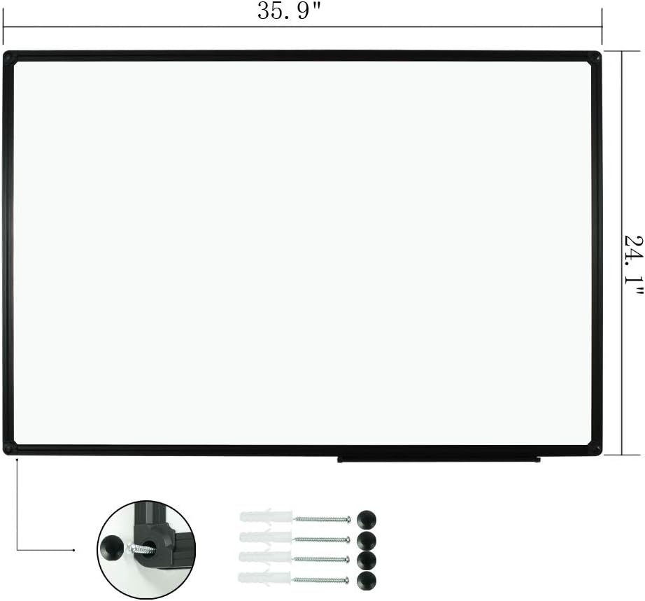 image:imageJILoffice Magnetic WhiteboardWhite Board Dry Erase Board 36 x 24 Inch Black Aluminum Frame Wall Mounted Board for Office Home and SchoolBlack