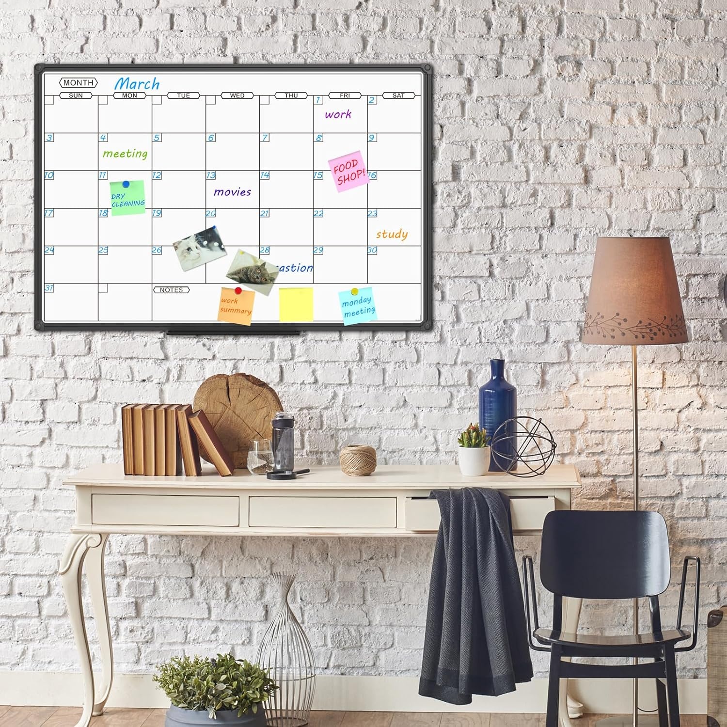 image:imageJILoffice Magnetic WhiteboardWhite Board Dry Erase Board 36 x 24 Inch Black Aluminum Frame Wall Mounted Board for Office Home and SchoolBlack