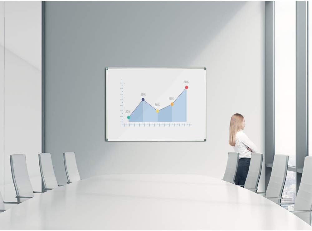 image:imageJILoffice Magnetic WhiteboardWhite Board Dry Erase Board 36 x 24 Inch Black Aluminum Frame Wall Mounted Board for Office Home and SchoolSilver