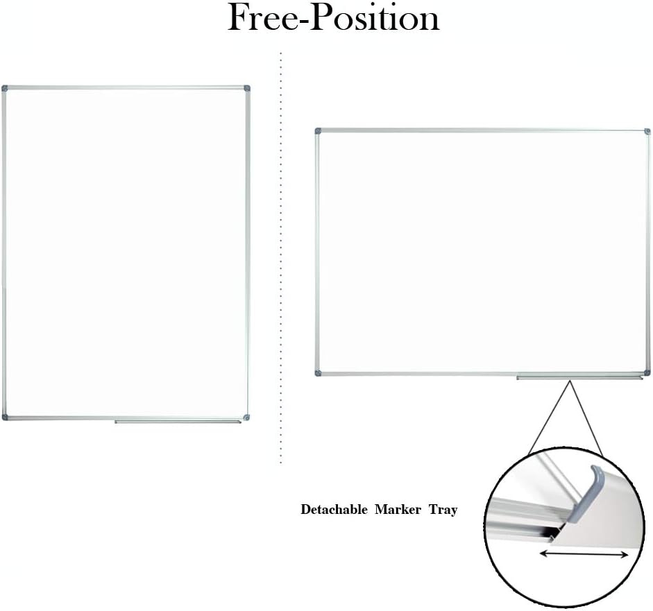 image:imageJILoffice Magnetic WhiteboardWhite Board Dry Erase Board 36 x 24 Inch Black Aluminum Frame Wall Mounted Board for Office Home and SchoolSilver