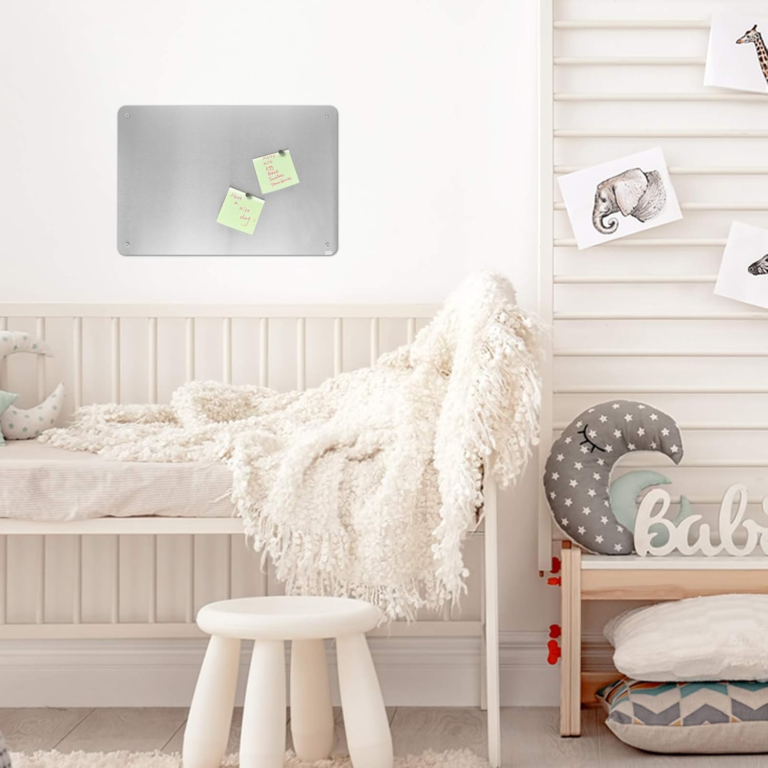image:imageJILoffice Metal Bulletin Board 175 x 12 Inch Silver Great Bulletin Board to Display Notes Photos and Cards for Office Home and School