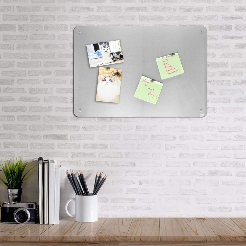 image:imageJILoffice Metal Bulletin Board 175 x 12 Inch Silver Great Bulletin Board to Display Notes Photos and Cards for Office Home and School