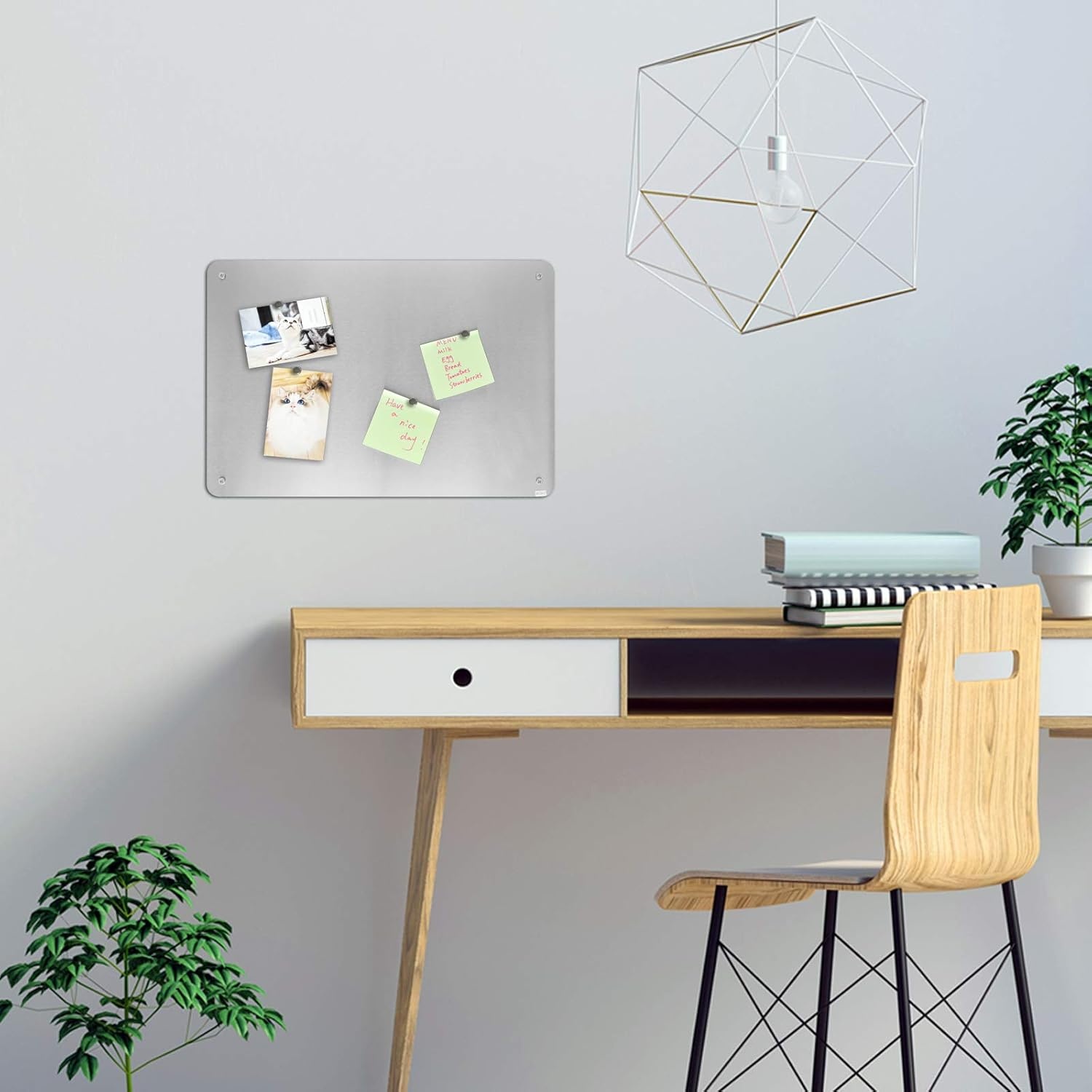 image:imageJILoffice Metal Bulletin Board 175 x 12 Inch Silver Great Bulletin Board to Display Notes Photos and Cards for Office Home and School