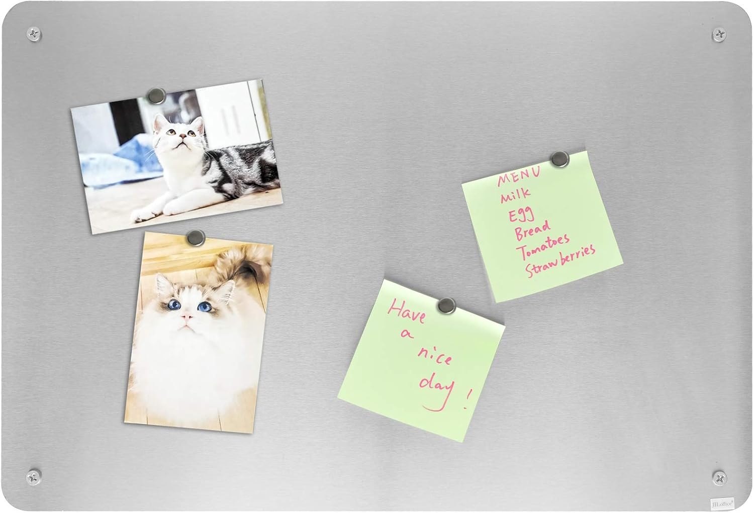 image:imageJILoffice Metal Bulletin Board 175 x 12 Inch Silver Great Bulletin Board to Display Notes Photos and Cards for Office Home and School