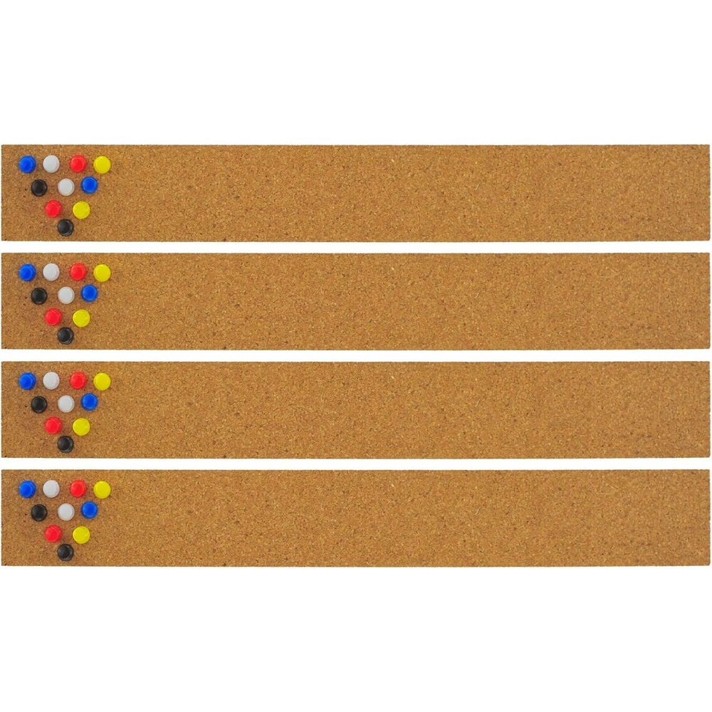 image:imageJILoffice Cork Strip Bulletin Bar 2 x 15 Inch 4 Pieces for Office Home and School