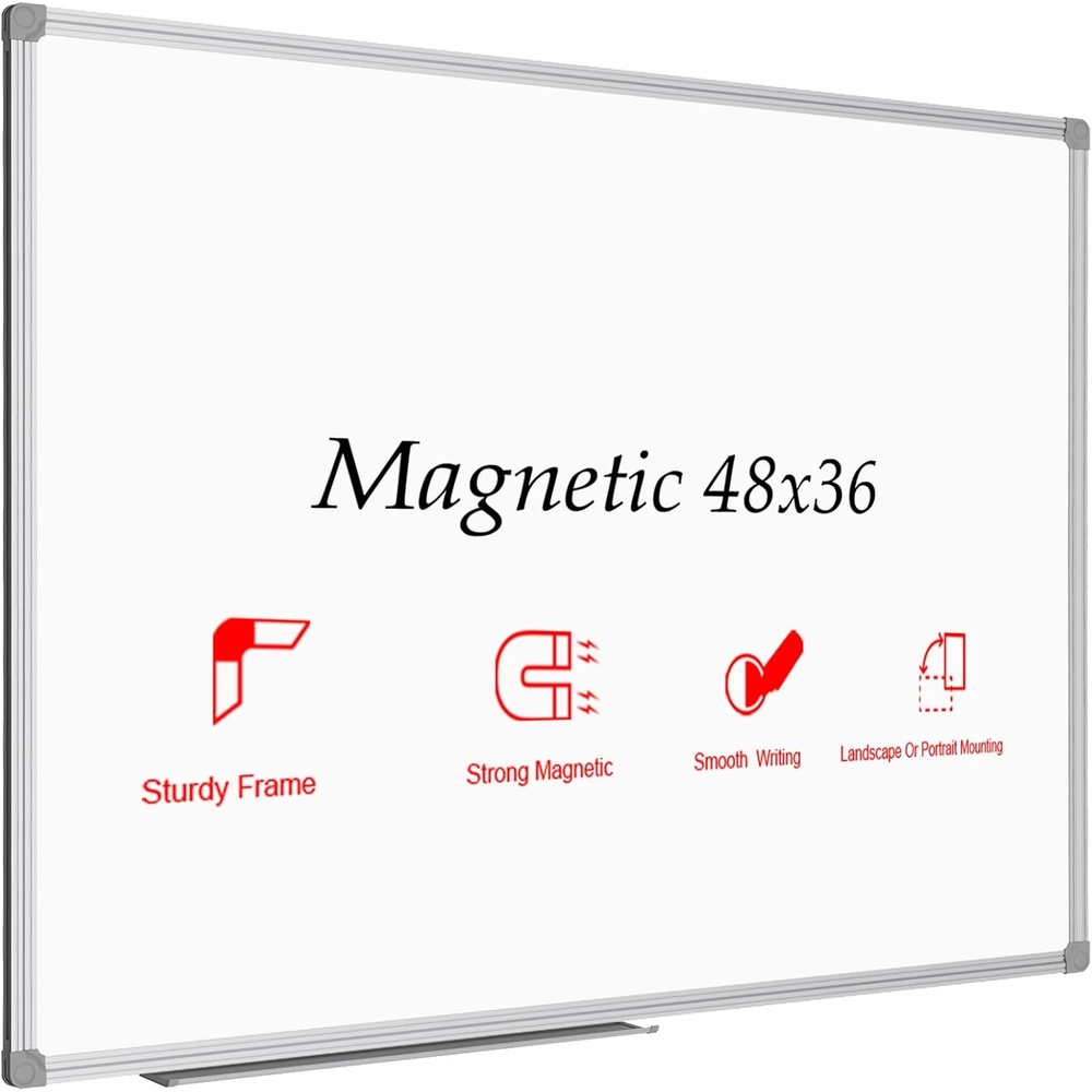 image:imageJILoffice Magnetic WhiteboardWhite Board Dry Erase Board 36 x 24 Inch Black Aluminum Frame Wall Mounted Board for Office Home and SchoolSilver