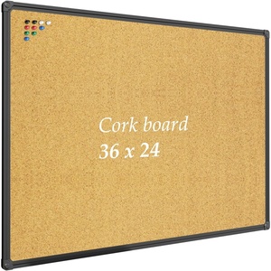 image:imageJILoffice Corkboard Bulletin Board 36 x 24 Notice Board Black Aluminum Frame Wall Mounted Board for Office Home and School with 10 Push Pins36 x 24 Inch