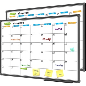image:imageJILoffice Dry Erase Calendar Whiteboard  Magnetic White Board Calendar Monthly 36 X 24 Inch 2 Pack Black Aluminium Frame Wall Mounted Board for Office Home and School