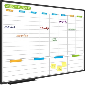 image:imageJILoffice Magnetic Dry Erase Calendar Whiteboard 2 Month White Board Planner 36 X 24 Inch Silver Aluminum Frame Wall Mounted Board for Office Home and SchoolBlack