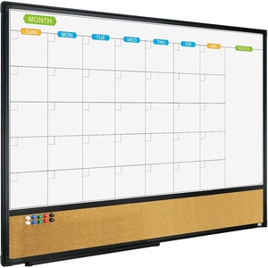 image:imageJILoffice Magnetic Foldable Dry Erase Calendar Whiteboard Combo 2 Month Calendar Board amp White Board 60 X 40 Inch Black Aluminum Frame Wall Mounted Board for Office Home and School36W x 24H