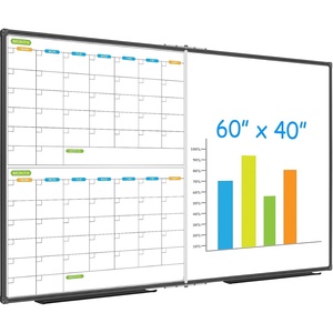 image:imageJILoffice Magnetic Foldable Dry Erase Calendar Whiteboard Combo 2 Month Calendar Board amp White Board 60 X 40 Inch Black Aluminum Frame Wall Mounted Board for Office Home and School60x 402 Month