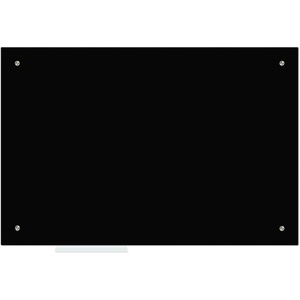 image:imageJILoffice Magnetic Glass Dry Erase Board 36 x 24 Inch Black Surface Wall Mounted Frameless with Marker Tray and 4 Magnets for Office Home and School