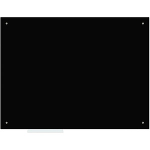 image:imageJILoffice Magnetic Glass Dry Erase Board 48 x 36 Inch Black Surface Wall Mounted Frameless with Marker Tray and 4 Magnets for Office Home and School