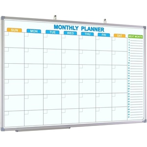 image:imageJILoffice Magnetic White Board 36 x 24 Inch Double Sided Hanging Dry Erase WhiteboardCalendar Board Silver Aluminum Frame with Two Hooks Wall Mounted Board for Office Home and School